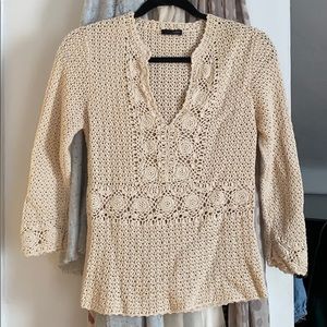 JCrew Crochet Knit Top